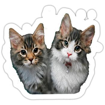 Kätzchen - Sticker Größe S (10 x 10 cm) - Mattweiß - Vorne