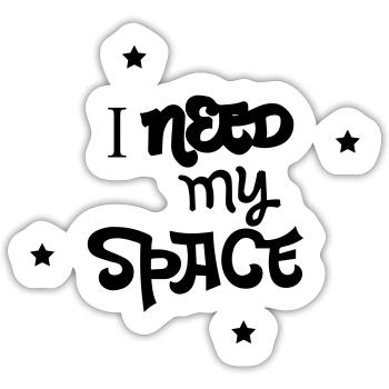 I need my Space - Sticker Größe S (10 x 10 cm) - Mattweiß - Vorne