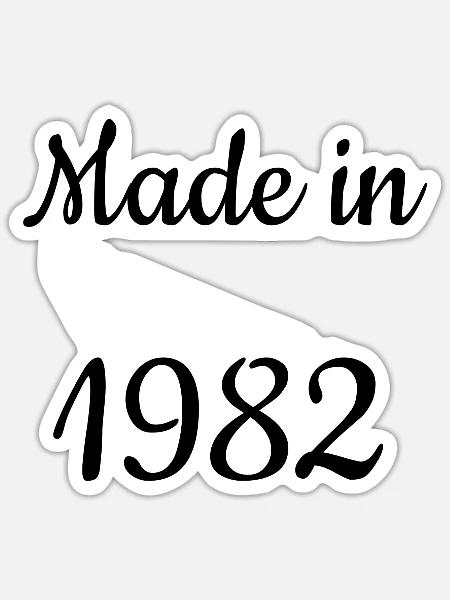 Made in 1982 - Sticker Größe S (10 x 10 cm) - Mattweiß