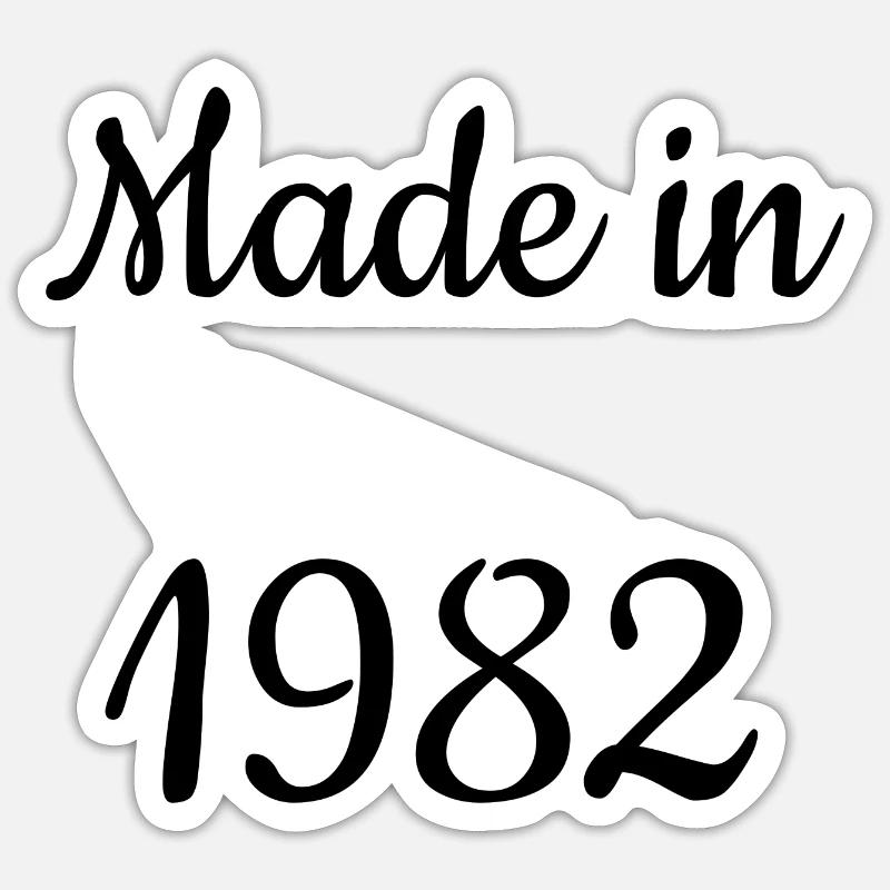 Made in 1982 - Sticker taille S (10 x 10 cm) - blanc mat