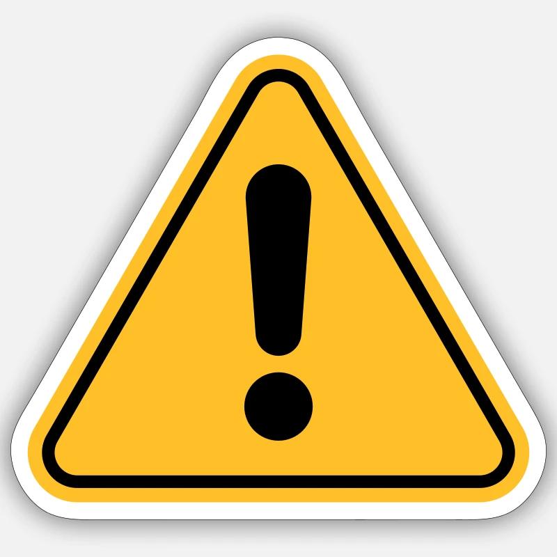 Warning sign / Exclamation point Sticker size S (10 x 10 cm)