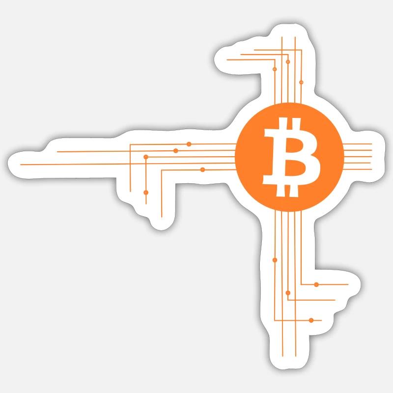 Bitcoin - Sticker taille S (10 x 10 cm) - blanc mat