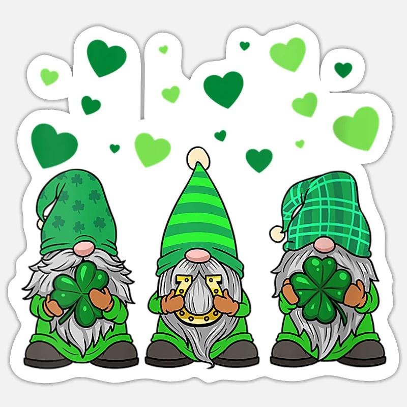 Womens Gnome Leprechaun - Sticker taille S (10 x 10 cm) - blanc mat