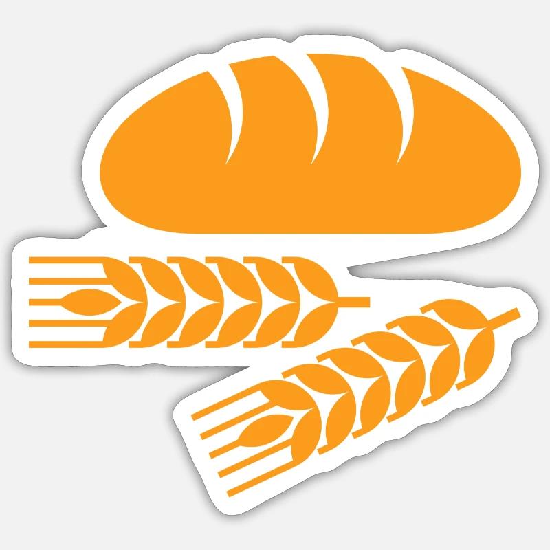 Bread and wheat - Sticker size S (10 x 10 cm) - white matte
