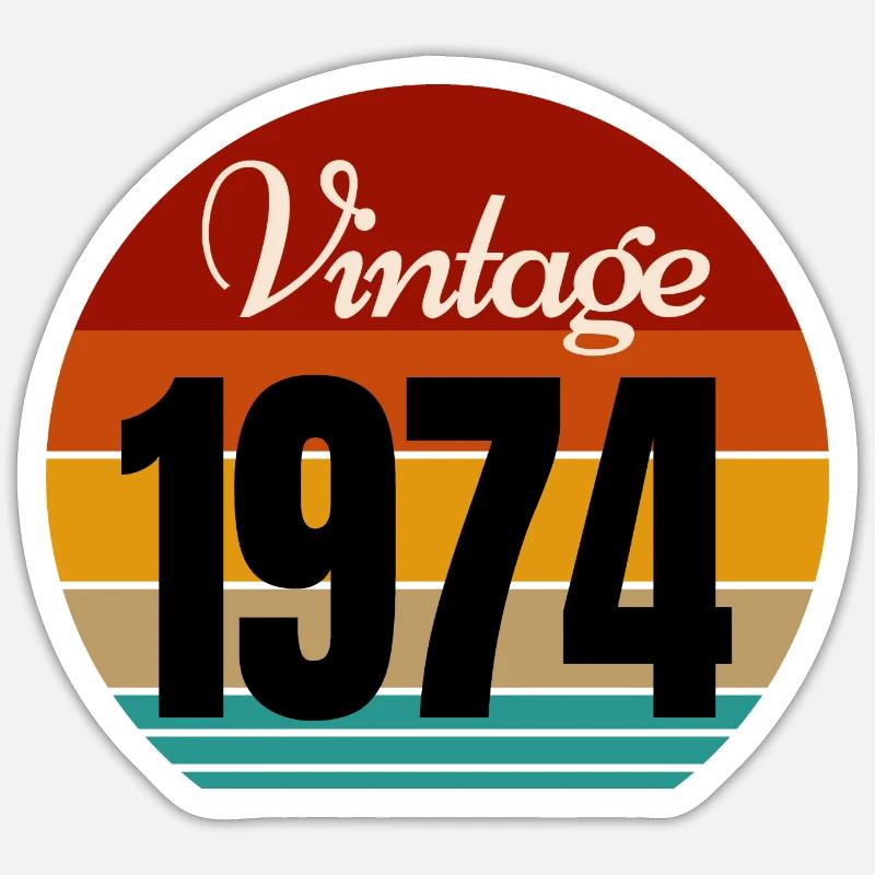 millésime 1974 Sticker taille S (10 x 10 cm)