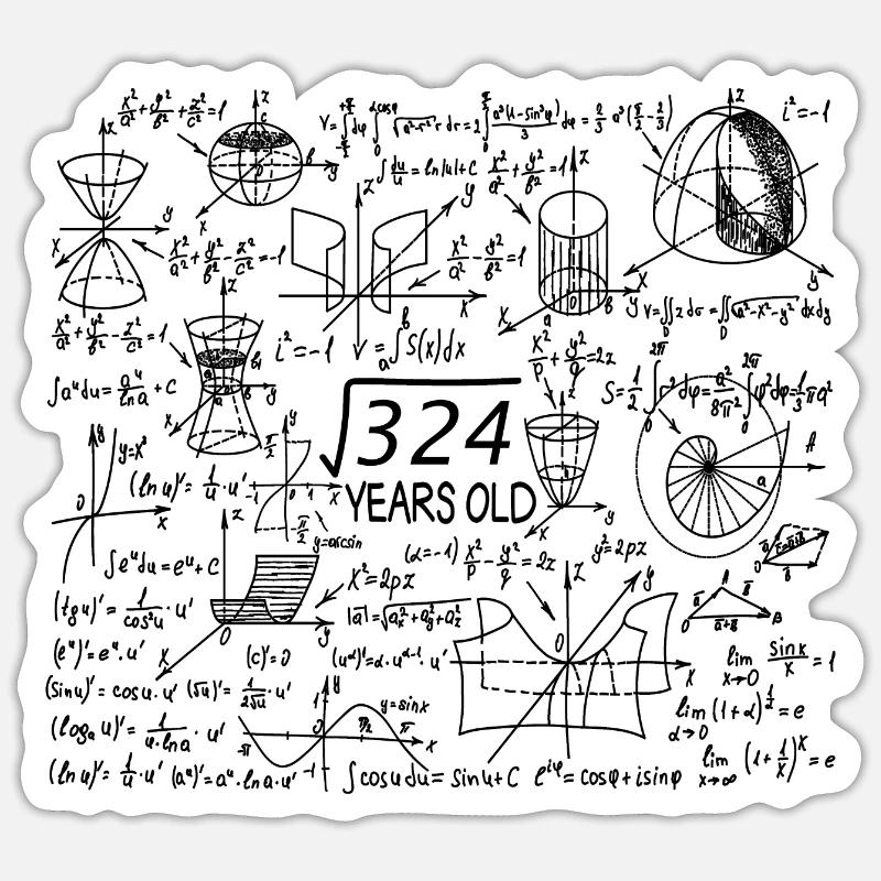 18th Birthday Math Math Student Mathefan Sticker size S (10 x 10 cm)