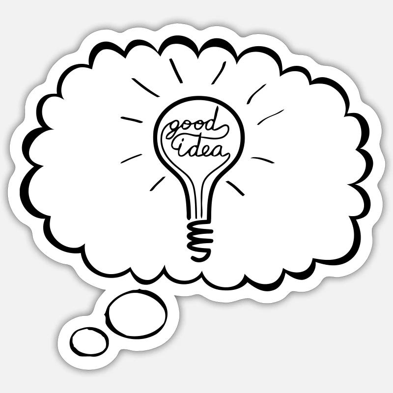 Bonne idée - Sticker taille S (10 x 10 cm) - blanc mat
