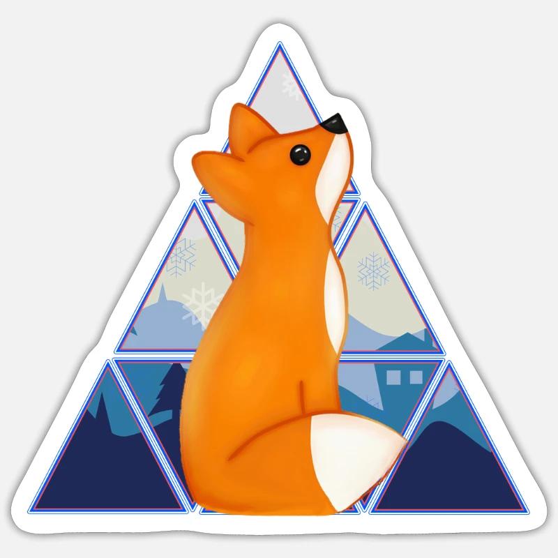 Doux renard - Sticker taille S (10 x 10 cm) - blanc mat