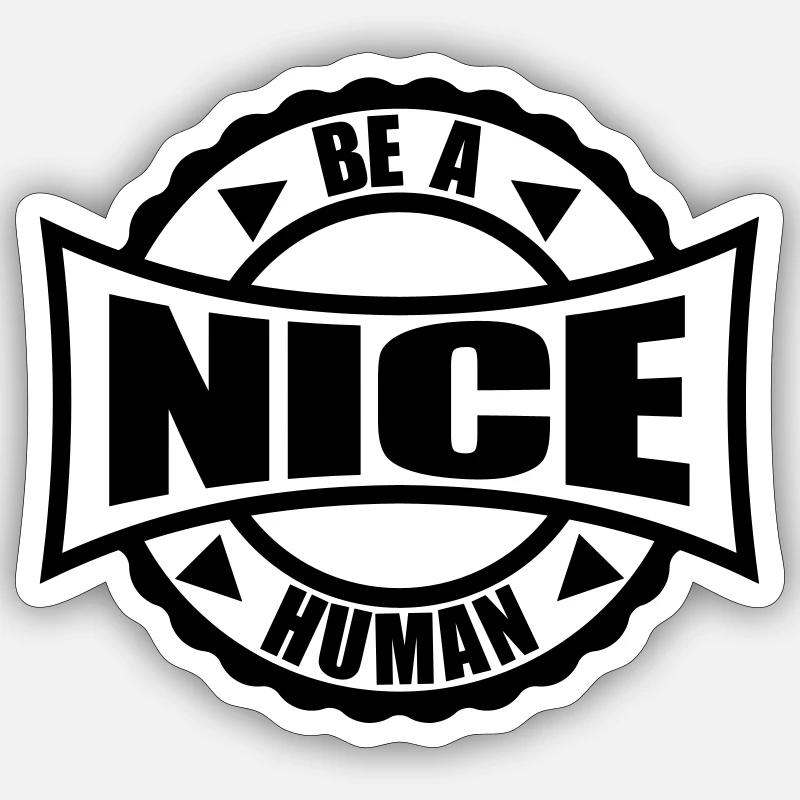 Stempel Rund Nice - Sticker Größe S (10 x 10 cm) - Mattweiß