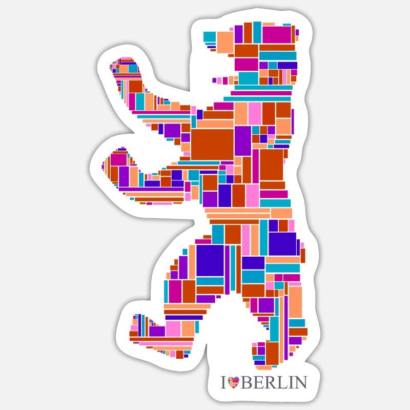 I Love Berlin Shirt - Berlin Bär Design - Berlin Sticker taille S (10 x 10 cm)
