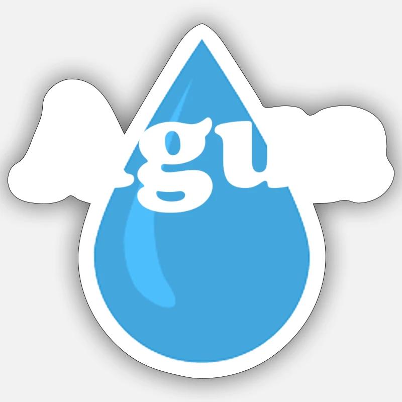 water - Sticker size S (10 x 10 cm) - white matte