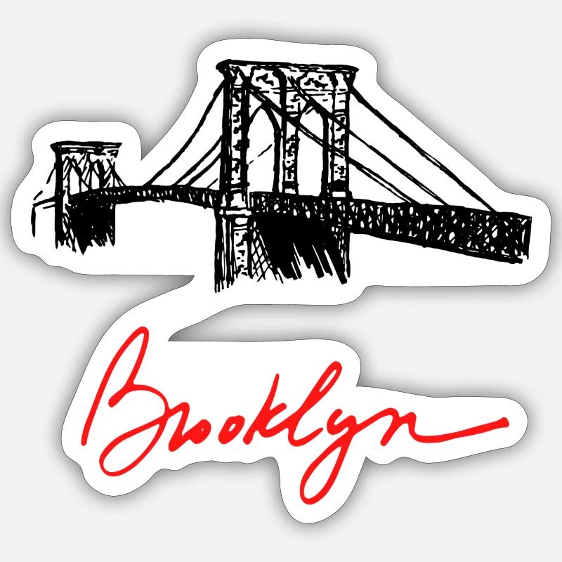 Brooklyn - Sticker taille S (10 x 10 cm) - blanc mat