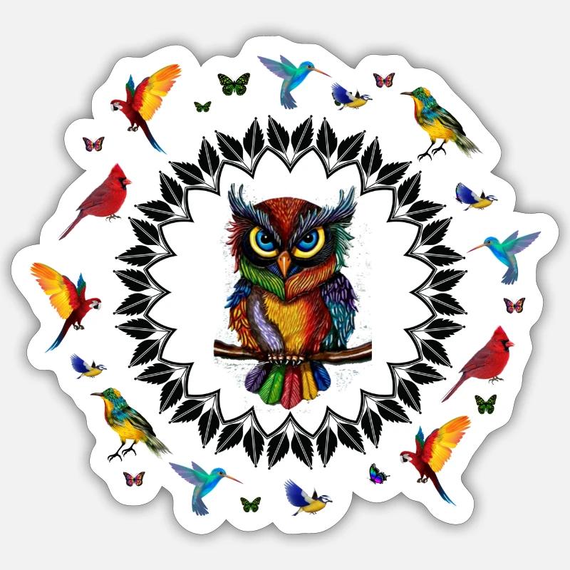 Ich liebe Eulen, Eulen, Eule Hoodies, Eule-T-Shirts, Funn Sticker Größe S (10 x 10 cm)