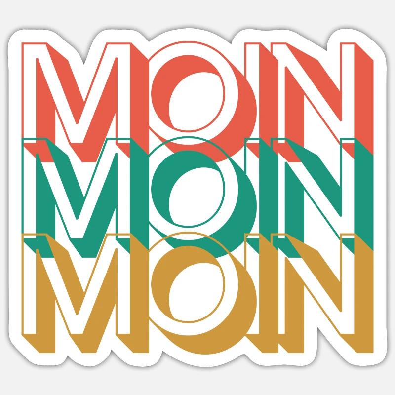 Moin Moin - Sticker Größe S (10 x 10 cm) - Mattweiß