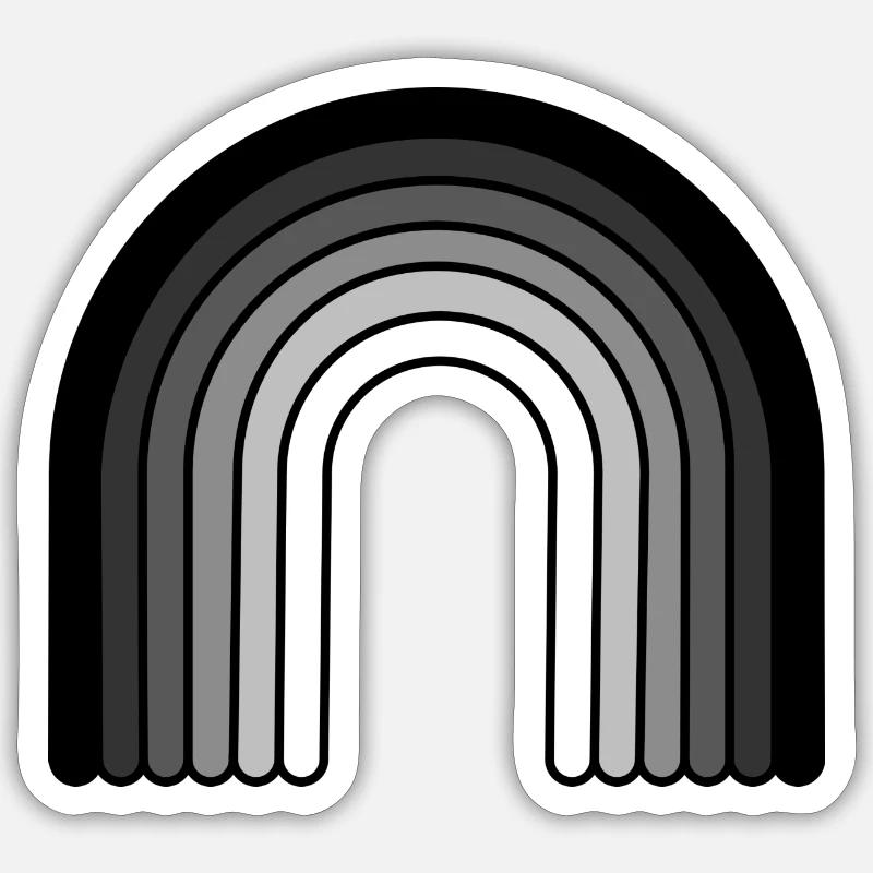 Grey Rainbow Sticker size S (10 x 10 cm)