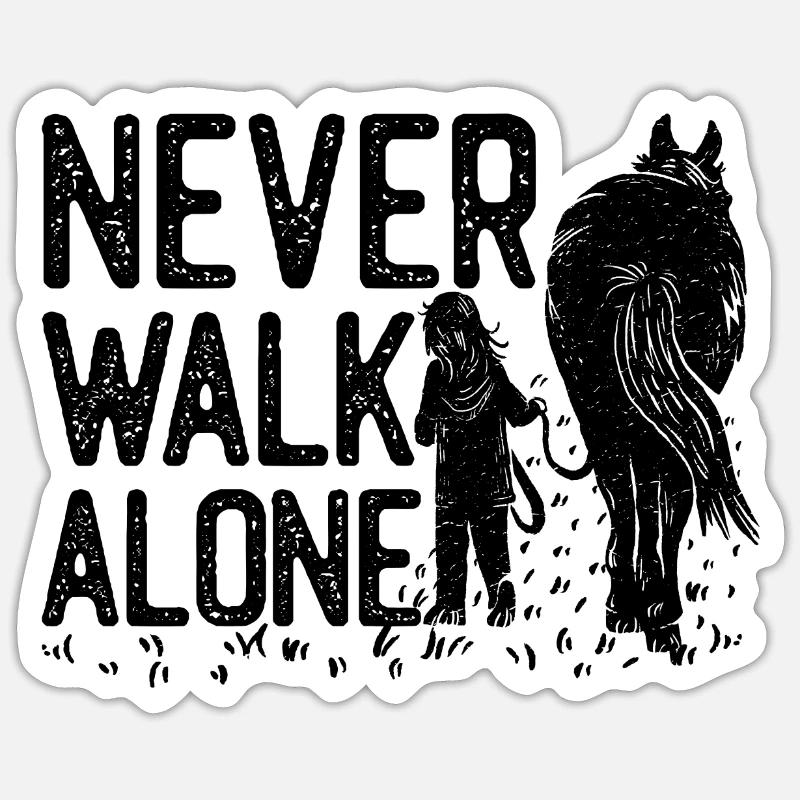 Cheval - Never walk alone Sticker taille S (10 x 10 cm)