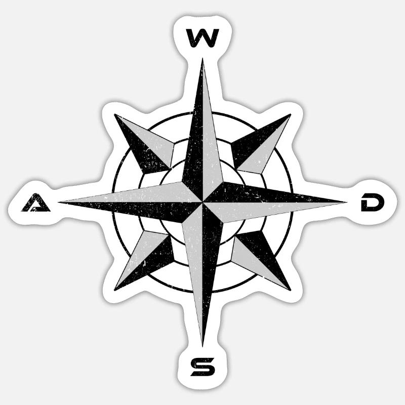 WASD Error Distressed - Sticker size S (10 x 10 cm) - white matte