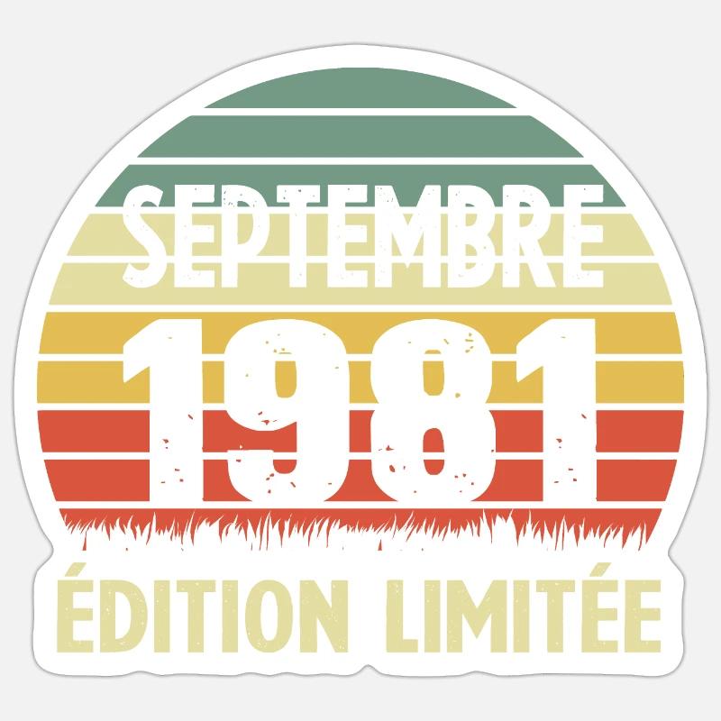 Septembre 1981 Edition limitée - Sticker taille S (10 x 10 cm) - blanc mat