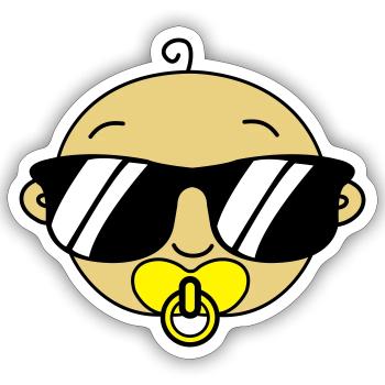 baby - Sticker size S (10 x 10 cm) - white matte - Front