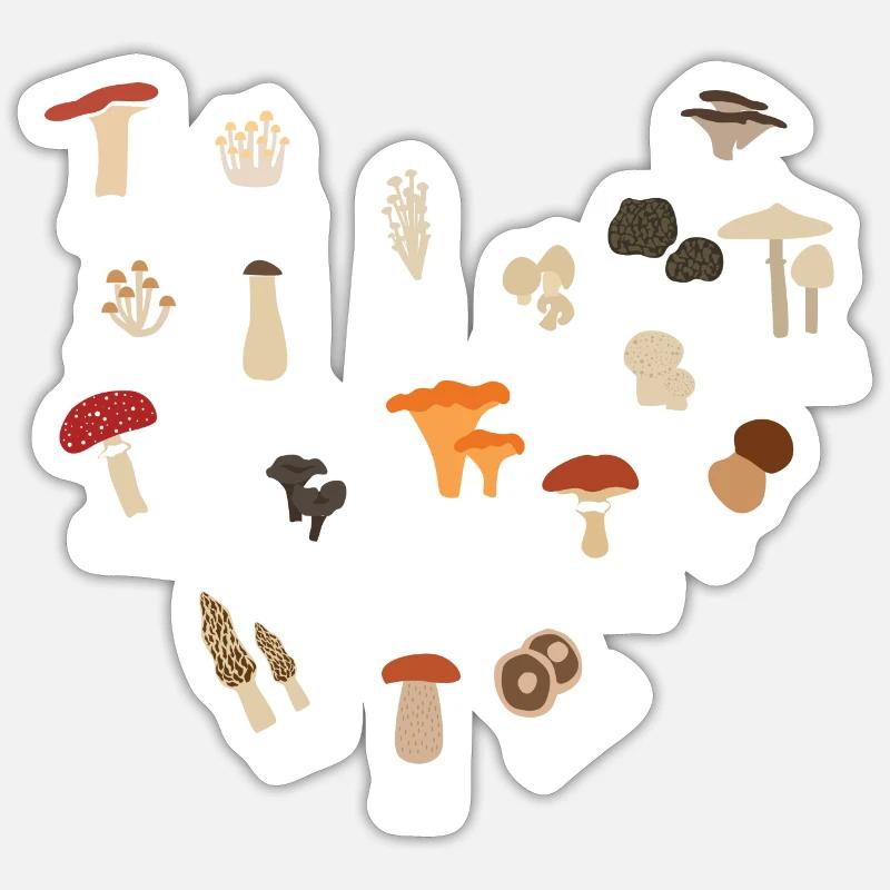 Cueilleur de champignons Sticker taille S (10 x 10 cm)