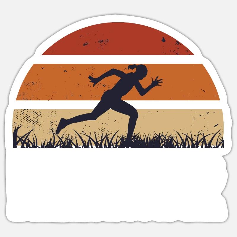 jogging running - Sticker size S (10 x 10 cm) - white matte