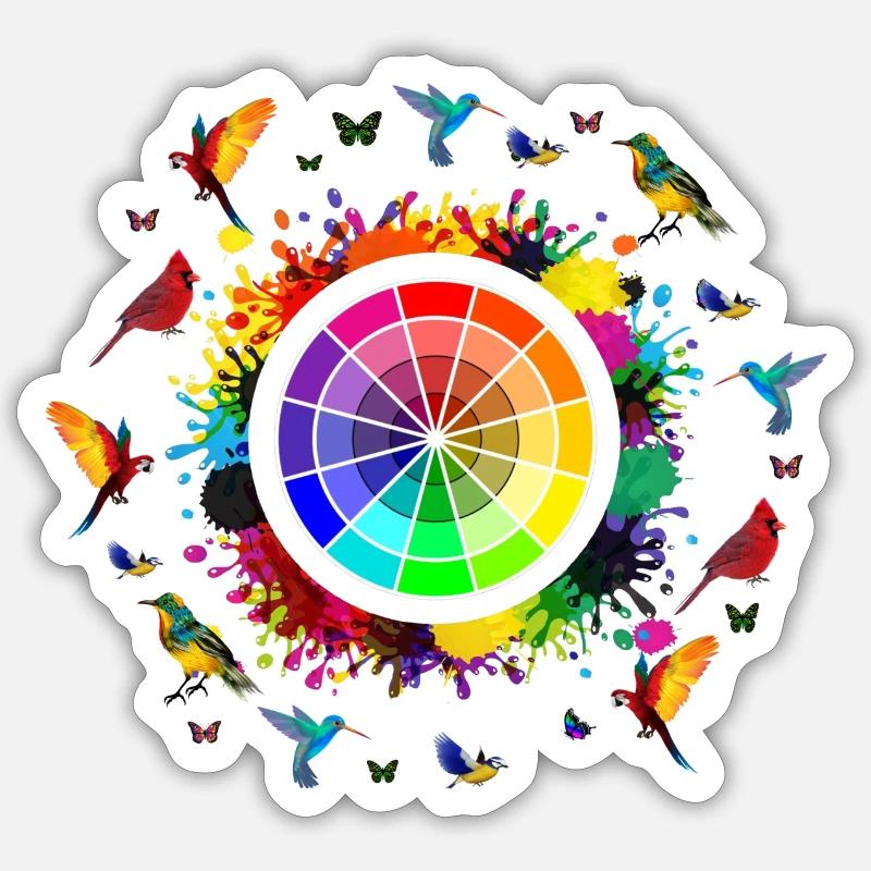 explosion de Rainbows , Rainbow, Rainbow t-shirts - Sticker taille S (10 x 10 cm) - blanc mat