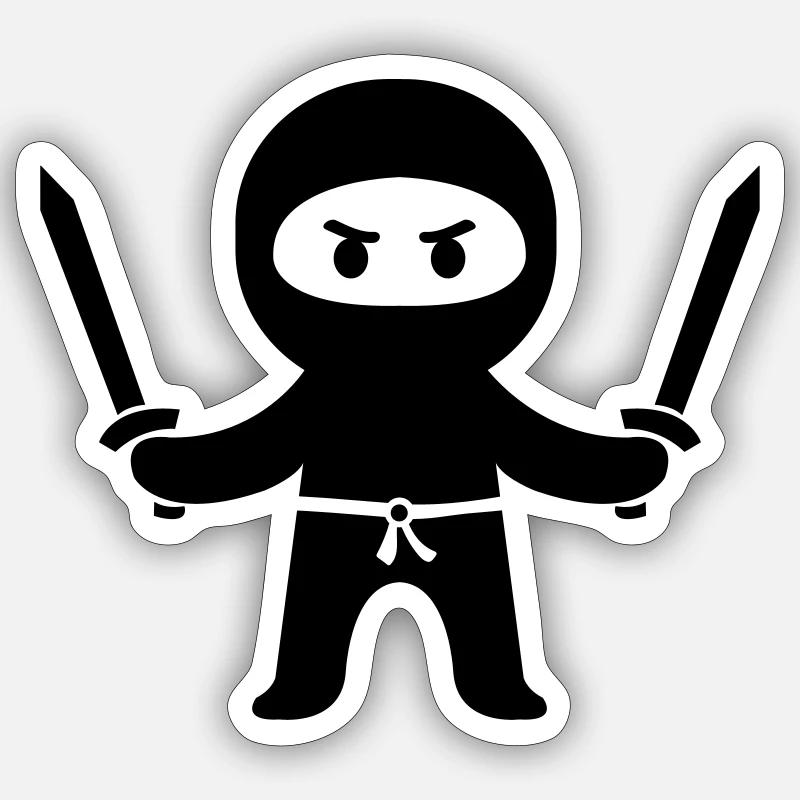 ninja - Sticker taille S (10 x 10 cm) - blanc mat