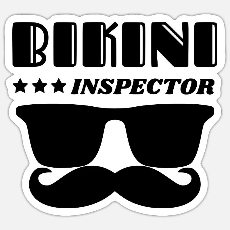 Bikini Inspector - Sticker Größe S (10 x 10 cm) - Mattweiß
