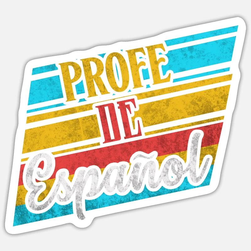 Profe De Espanol Spanisch Lehrer Geschenke Kostüm - Sticker Größe S (10 x 10 cm) - Mattweiß