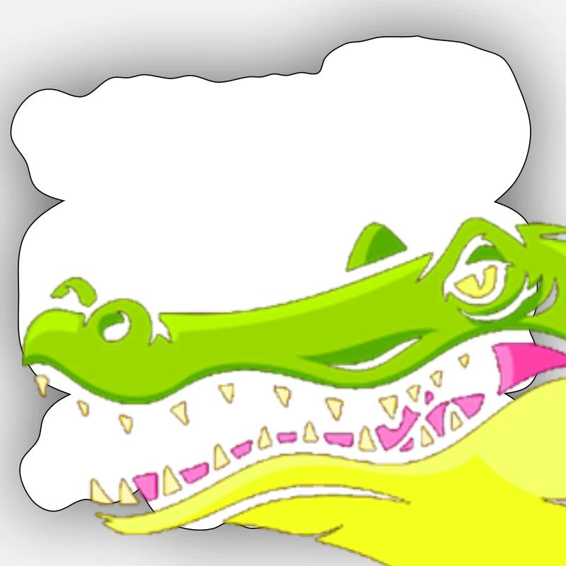 Alligator - Sticker taille S (10 x 10 cm) - blanc mat