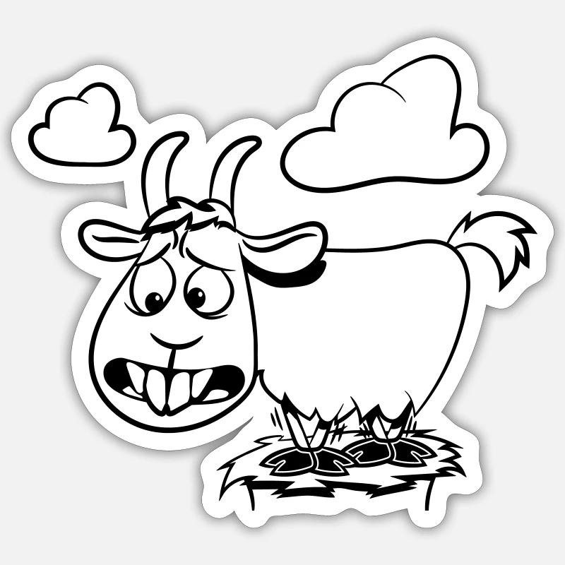 Ziege klettern berg - Sticker Größe S (10 x 10 cm) - Mattweiß