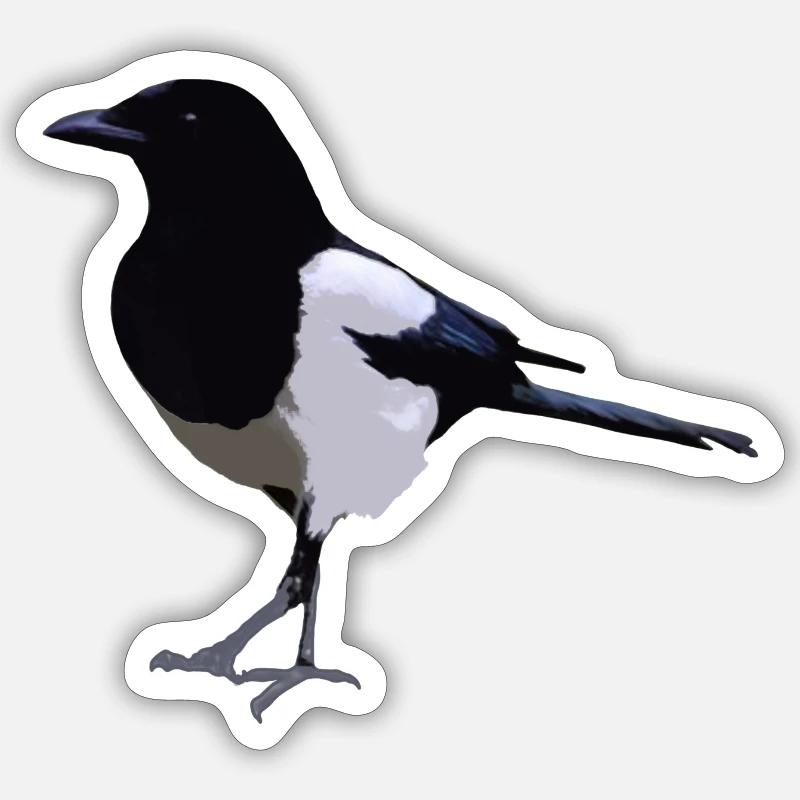 magpie - Sticker size S (10 x 10 cm) - white matte