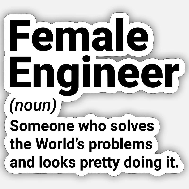 Ingenieurin Female Engineer Definition - Sticker size S (10 x 10 cm) - white matte