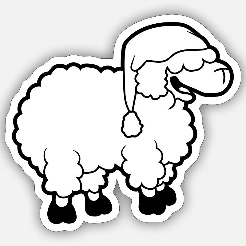 Sleep Sheep Sleeping Hat Sticker size S (10 x 10 cm)