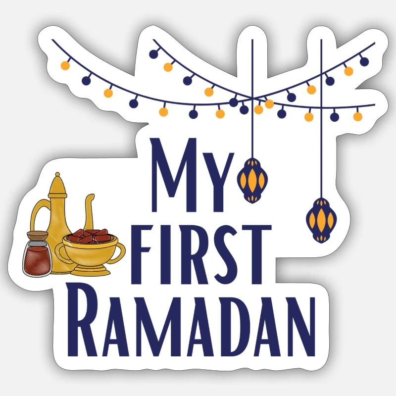 My first Ramadan-Baby/ 1. Eid /Muslim /Islam/Allah - Sticker Größe S (10 x 10 cm) - Mattweiß