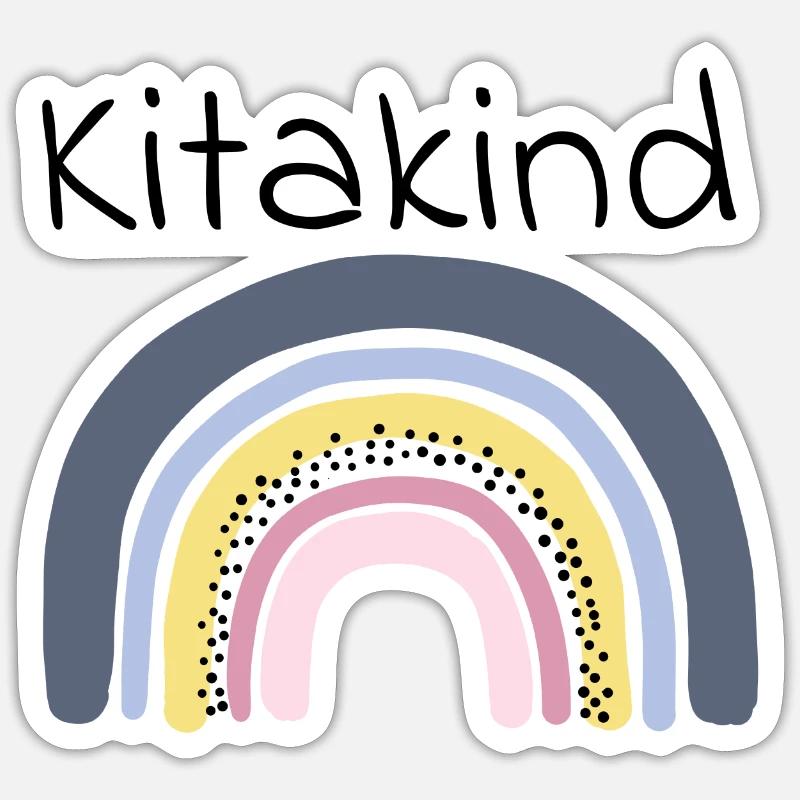 Kitakind Regenbogen - Sticker Größe S (10 x 10 cm) - Mattweiß