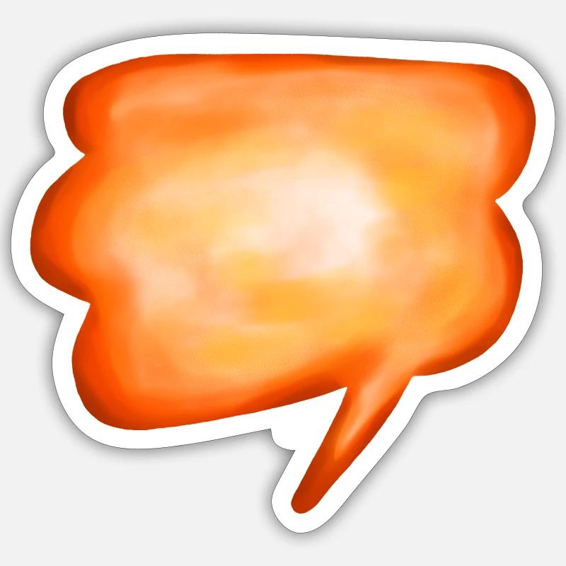Bulle orange de discours d’aquarelle Sticker taille S (10 x 10 cm)
