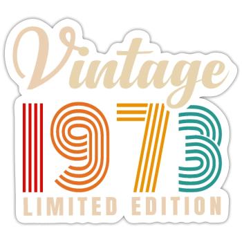 JAHRGANG 1973. 48. GEBURTSTAG - Sticker Größe S (10 x 10 cm) - Mattweiß - Vorne