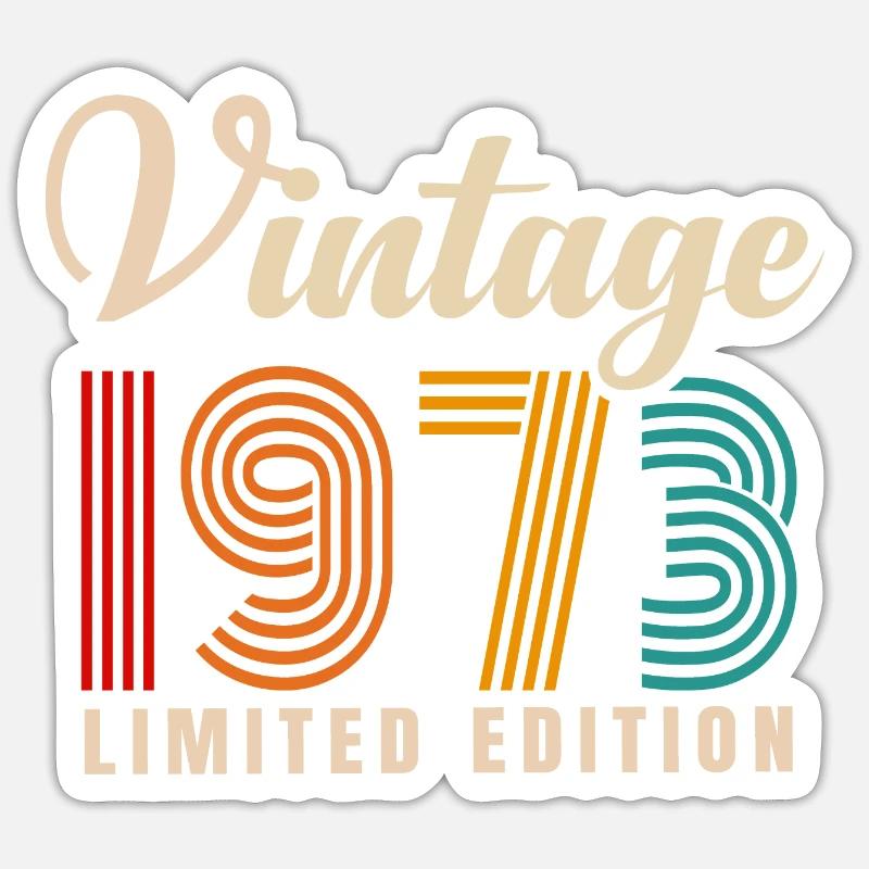MILLÉSIME 1973. 48E ANNIVERSAIRE - Sticker taille S (10 x 10 cm) - blanc mat