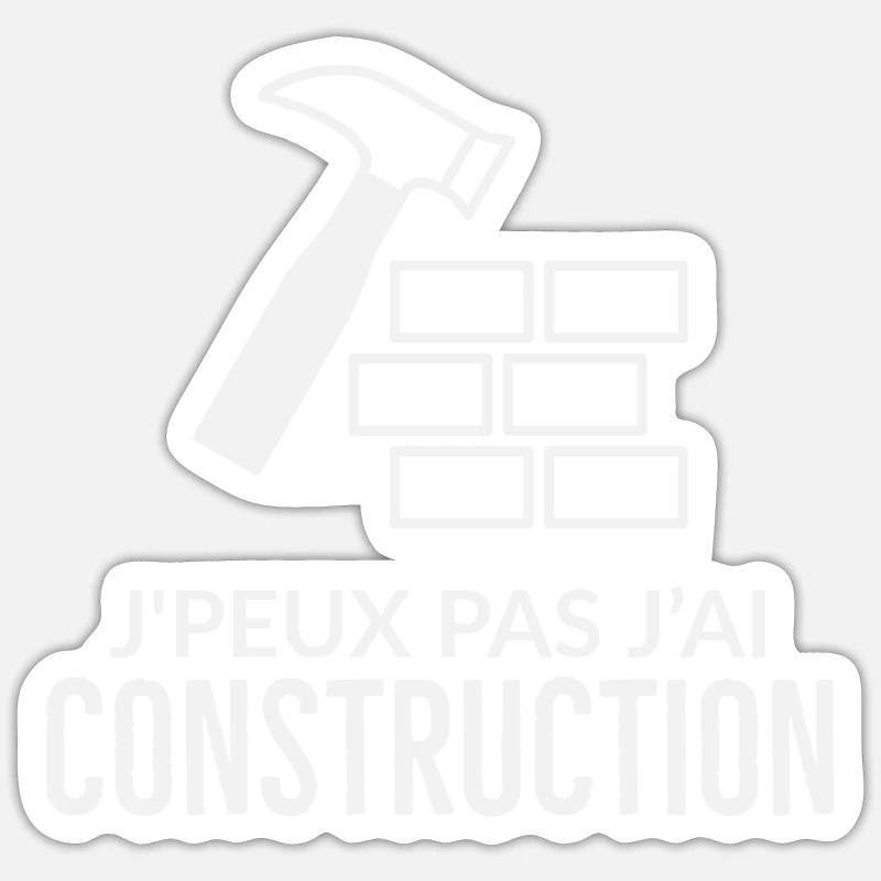 Construction de maisons Sticker taille S (10 x 10 cm)