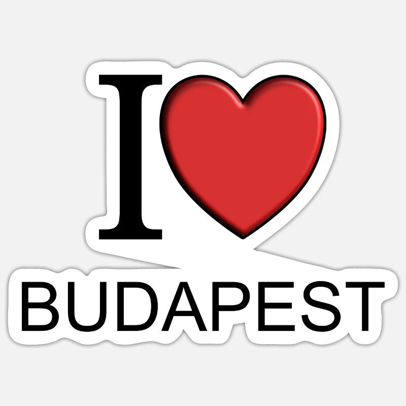I love Budapest - Sticker size S (10 x 10 cm) - white matte