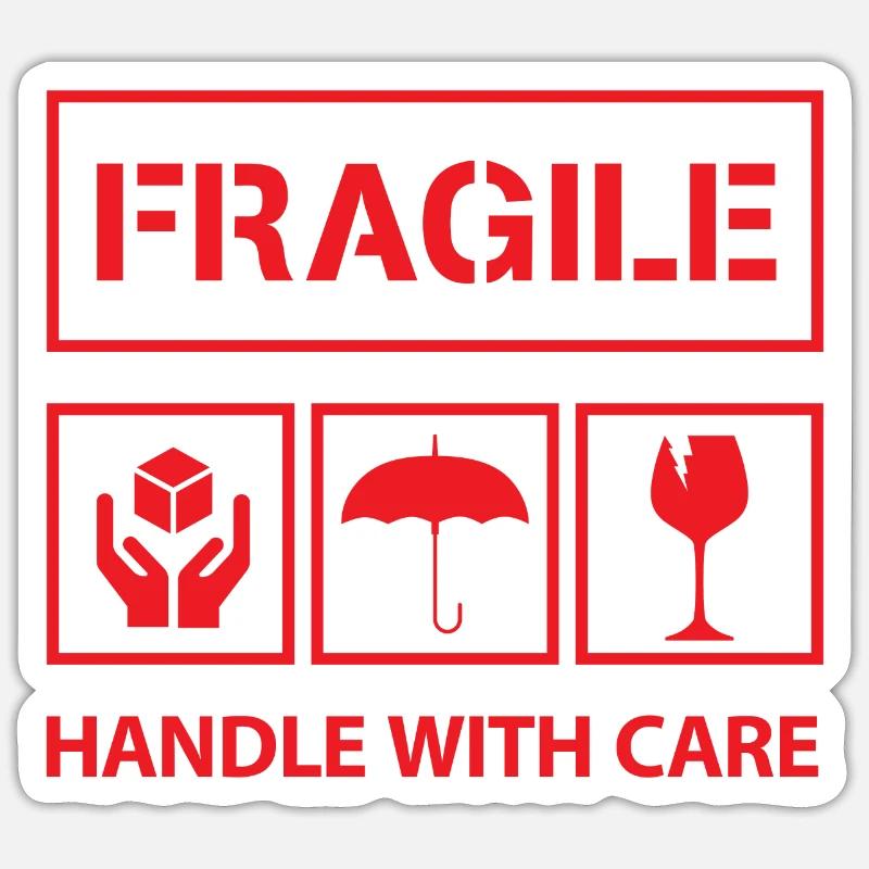 fragile - Sticker taille S (10 x 10 cm) - blanc mat