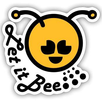 Let it bee happy emoticon - Sticker size S (10 x 10 cm) - white matte - Front