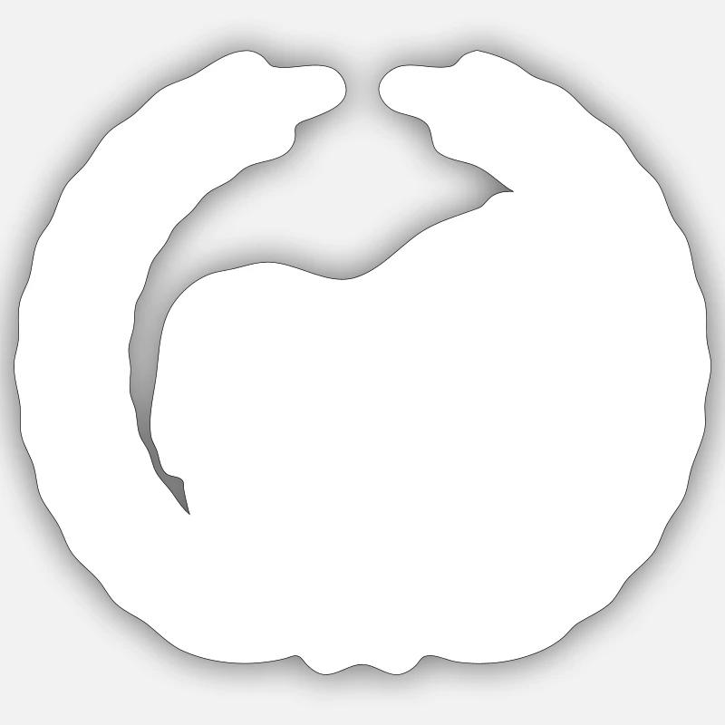 cheval silhouette - Sticker taille S (10 x 10 cm) - blanc mat