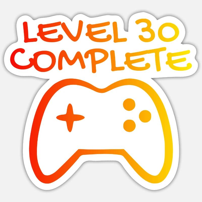 30 Birthday Level 30 Complete - Sticker size S (10 x 10 cm) - white matte