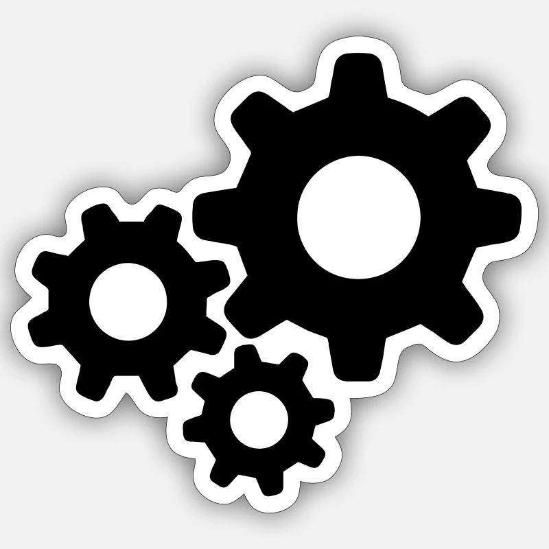 Engrenage Icône icône - Sticker taille S (10 x 10 cm) - blanc mat