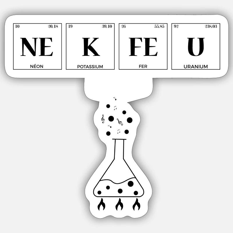 Rap Chimie Nekfeu - Sticker taille S (10 x 10 cm) - blanc mat