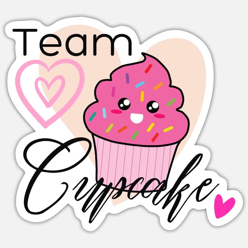 Team Cupcake - Sticker Größe S (10 x 10 cm) - Mattweiß