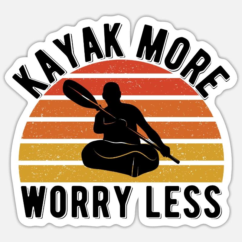 Kayaking - Sticker size S (10 x 10 cm) - white matte