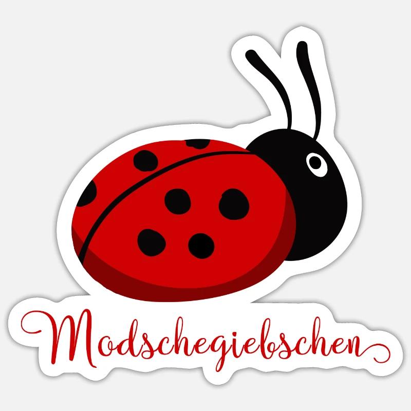 Modschegiebchen Ladybug Saxon Gift Idea Sticker size S (10 x 10 cm)